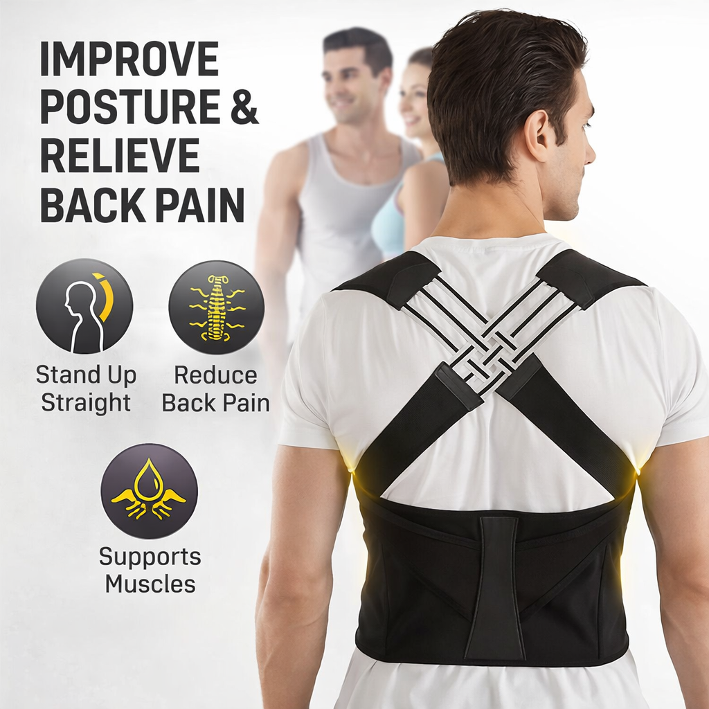 Adjustable Back Posture Corrector/ Slouching Relieve Pain Belt Women Men
