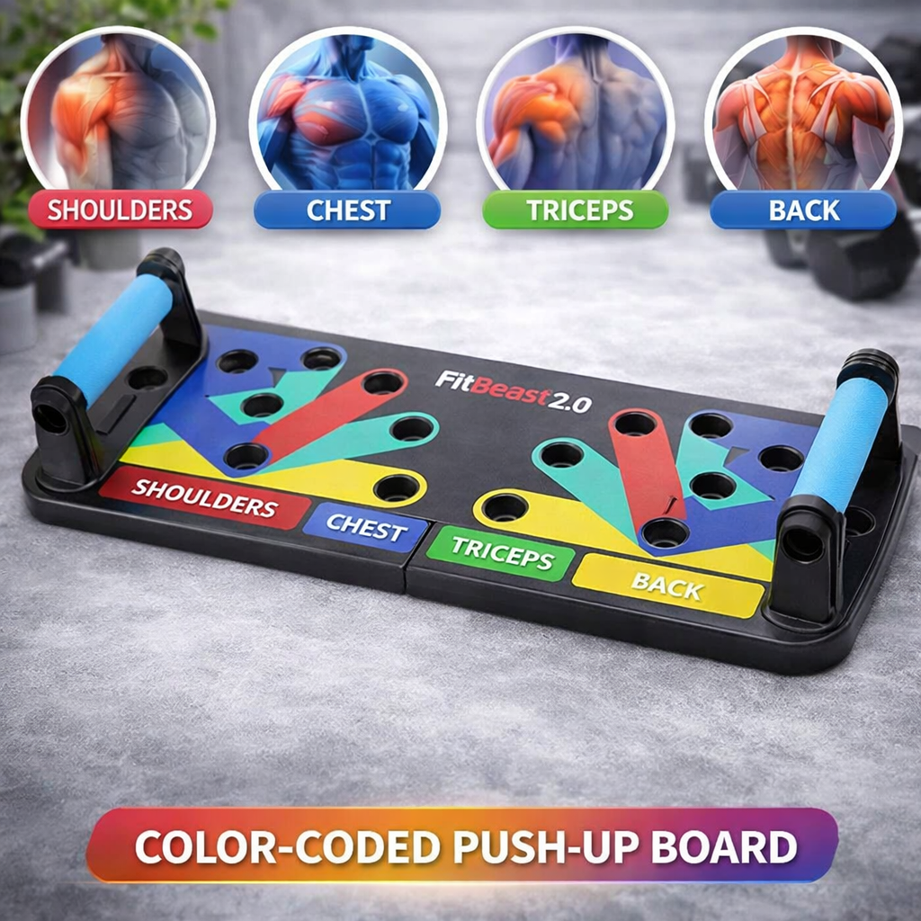 FitBeast 2.0 14-in-1 Push Up Board – Professional Strength Builder