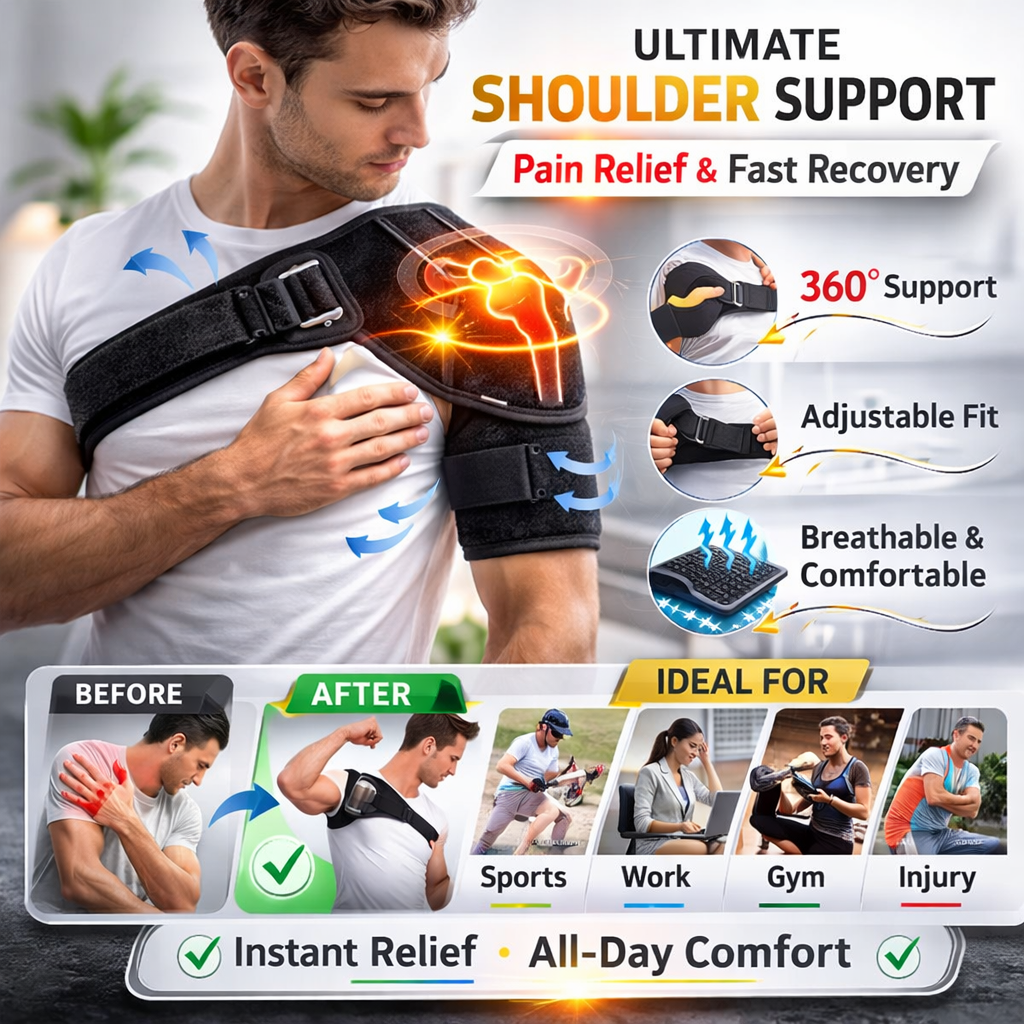 SPOSAFE Advanced Shoulder Support – Pain Relief & Injury Recovery Brace