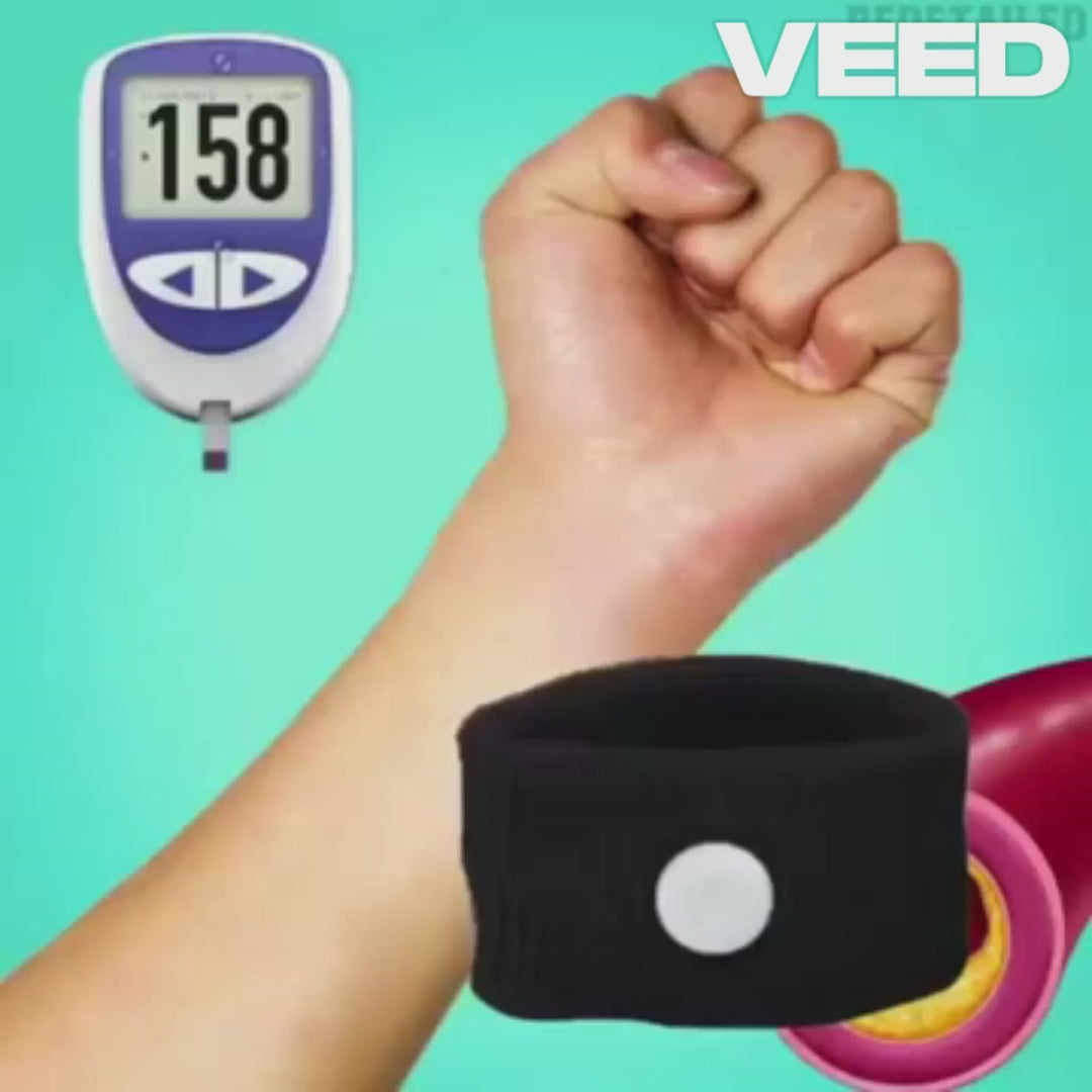 Sugar Control Wristband – Black Acupressure Band for Daily Wellness Support  Product Description: